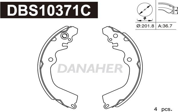 Danaher DBS10371C - Brake Shoe Set www.autospares.lv