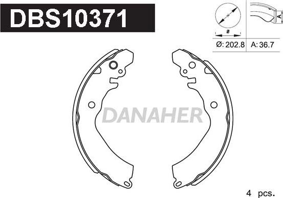 Danaher DBS10371 - Bremžu loku komplekts autospares.lv