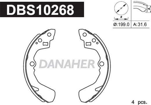 Danaher DBS10268 - Bremžu loku komplekts www.autospares.lv