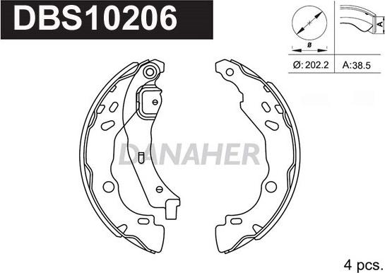 Danaher DBS10206 - Bremžu loku komplekts autospares.lv