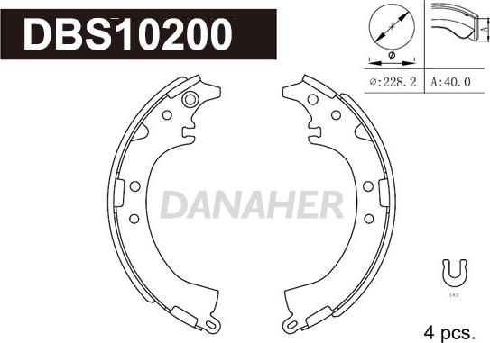 Danaher DBS10200 - Brake Shoe Set www.autospares.lv