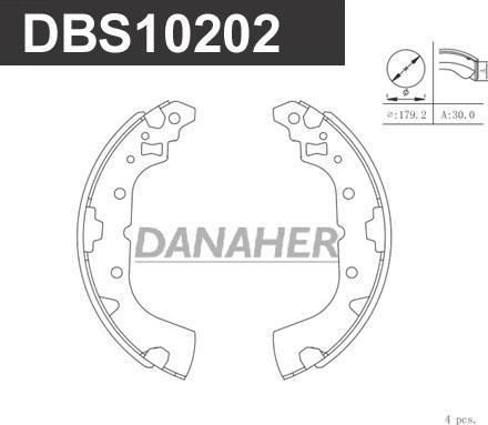 Danaher DBS10202 - Bremžu loku komplekts autospares.lv