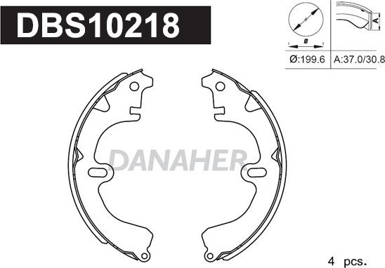 Danaher DBS10218 - Brake Shoe Set www.autospares.lv