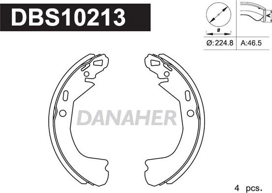 Danaher DBS10213 - Bremžu loku komplekts www.autospares.lv