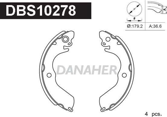 Danaher DBS10278 - Bremžu loku komplekts www.autospares.lv