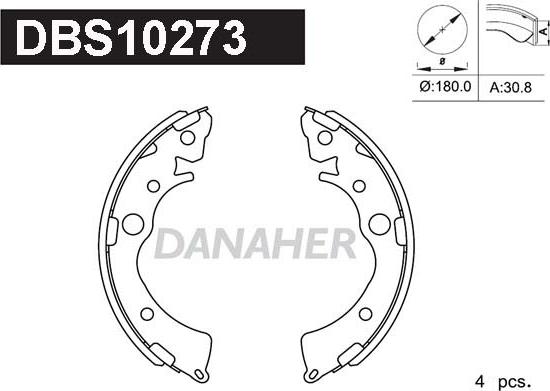 Danaher DBS10273 - Bremžu loku komplekts autospares.lv