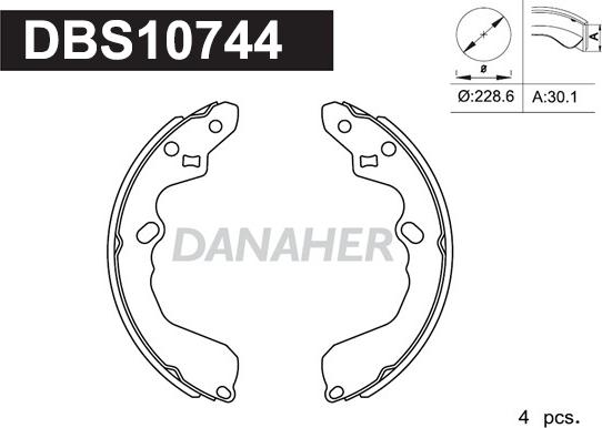 Danaher DBS10744 - Bremžu loku komplekts www.autospares.lv