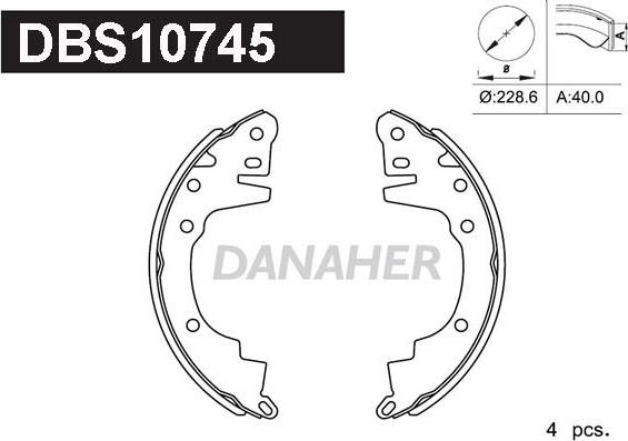 Danaher DBS10745 - Bremžu loku komplekts www.autospares.lv