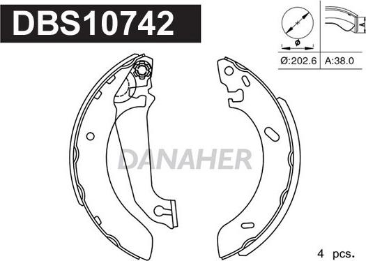 Danaher DBS10742 - Bremžu loku komplekts autospares.lv