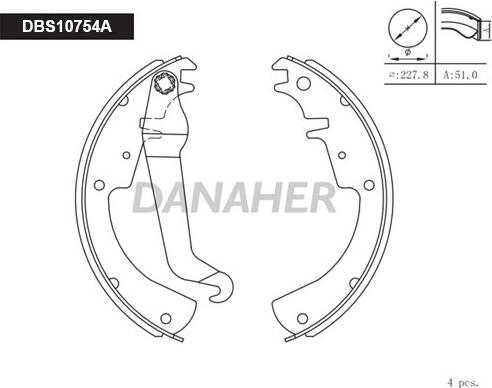 Danaher DBS10754A - Bremžu loku komplekts autospares.lv