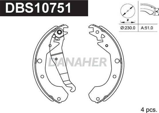 Danaher DBS10751 - Bremžu loku komplekts autospares.lv