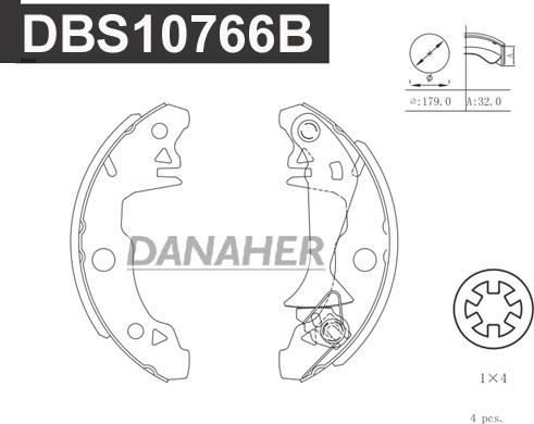 Danaher DBS10766B - Bremžu loku komplekts www.autospares.lv