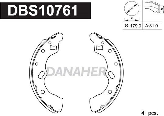 Danaher DBS10761 - Bremžu loku komplekts www.autospares.lv