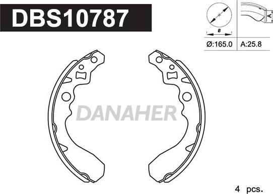 Danaher DBS10787 - Bremžu loku komplekts www.autospares.lv