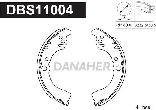 Danaher DBS11004 - Bremžu loku komplekts autospares.lv