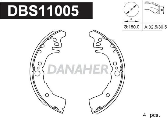 Danaher DBS11005 - Bremžu loku komplekts www.autospares.lv