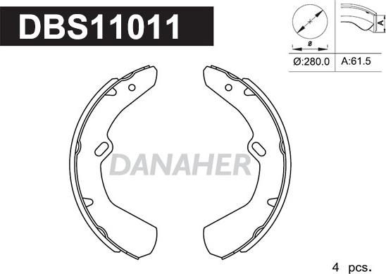 Danaher DBS11011 - Bremžu loku komplekts autospares.lv