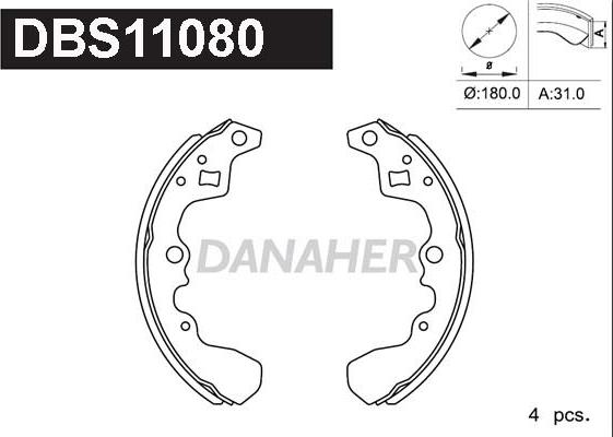 Danaher DBS11080 - Bremžu loku komplekts www.autospares.lv