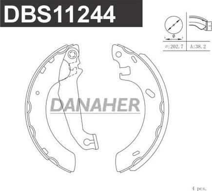 Danaher DBS11244 - Bremžu loku komplekts autospares.lv