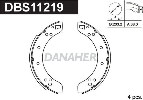 Danaher DBS11219 - Bremžu loku komplekts autospares.lv