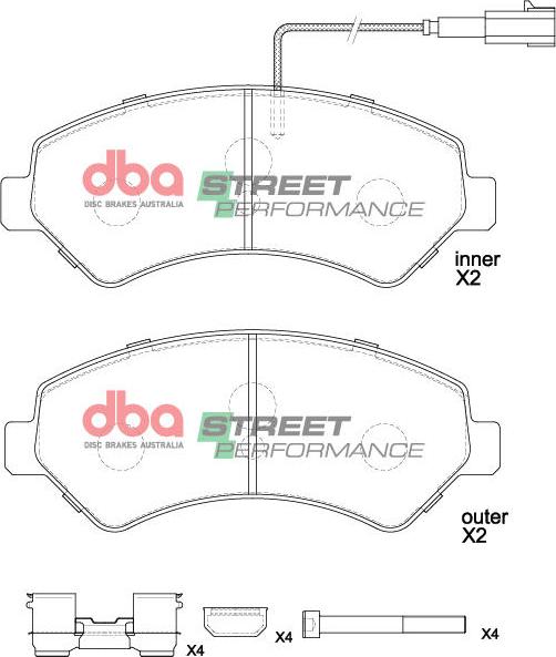 DBA Australia DB15172SP - Bremžu uzliku kompl., Disku bremzes www.autospares.lv