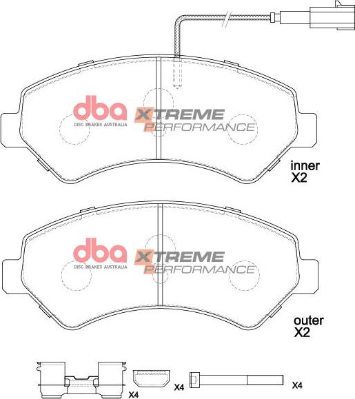 DBA Australia DB15172XP - Bremžu uzliku kompl., Disku bremzes www.autospares.lv