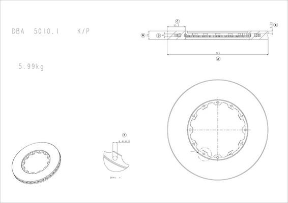 DBA Australia DBA5010.1 - Augstas veiktspējas bremžu disks www.autospares.lv