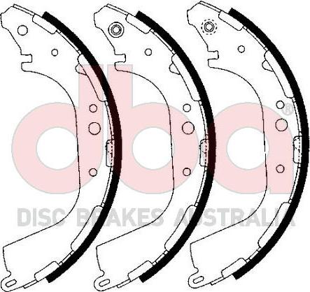 DBA Australia DBAS1726 - Bremžu loku komplekts www.autospares.lv