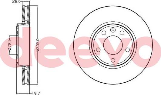 DEEVO BD15400 - Bremžu diski autospares.lv