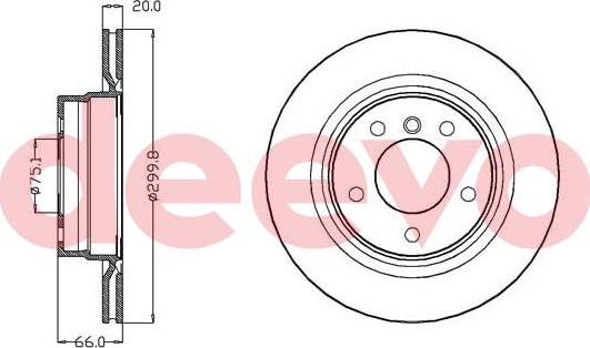 DEEVO BD16860 - Bremžu diski autospares.lv