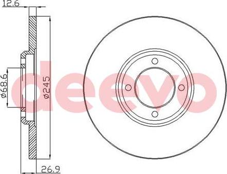 DEEVO BD10500 - Bremžu diski autospares.lv