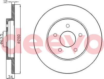 DEEVO BD13460 - Bremžu diski autospares.lv