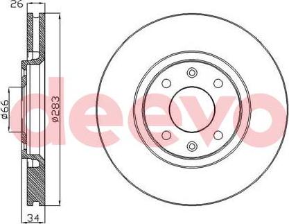 DEEVO BD13180 - Bremžu diski www.autospares.lv