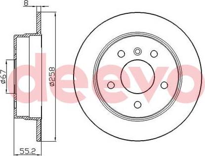 DEEVO BD12180 - Bremžu diski autospares.lv