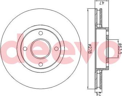 DEEVO BD31620 - Bremžu diski www.autospares.lv