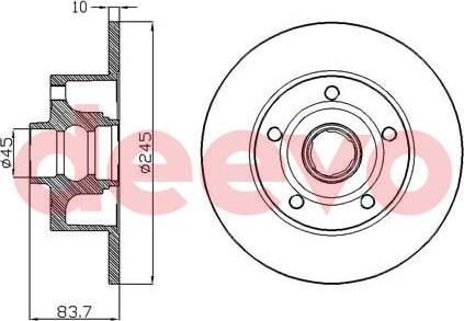 DEEVO BD31100 - Bremžu diski www.autospares.lv