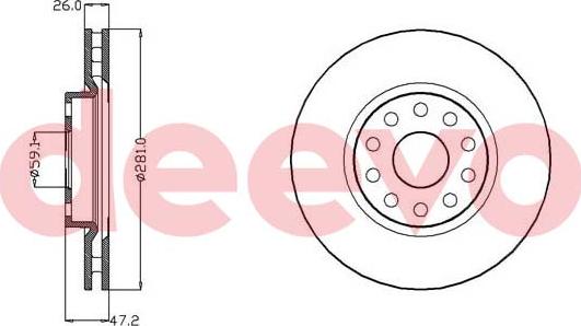 DEEVO BD31860 - Bremžu diski autospares.lv