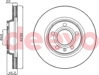 DEEVO BD33580 - Brake Disc www.autospares.lv