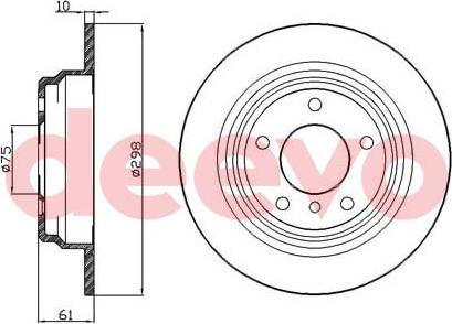 DEEVO BD32860 - Bremžu diski autospares.lv