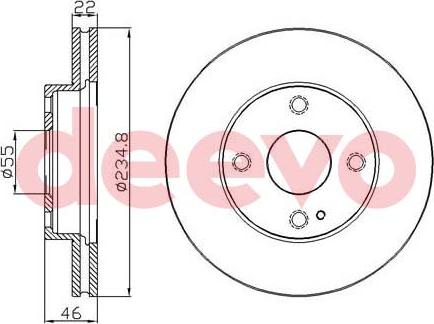 DEEVO BD25900 - Bremžu diski www.autospares.lv