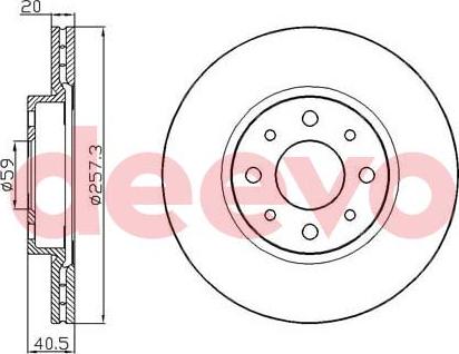 DEEVO BD25440 - Bremžu diski autospares.lv