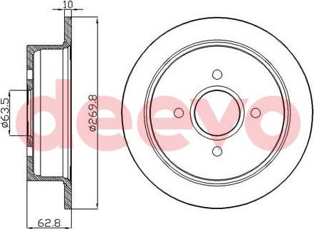 DEEVO BD26980 - Bremžu diski www.autospares.lv