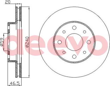 DEEVO BD26540 - Bremžu diski autospares.lv