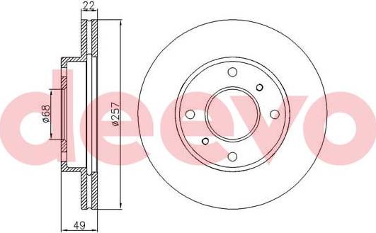 DEEVO BD26000 - Bremžu diski autospares.lv