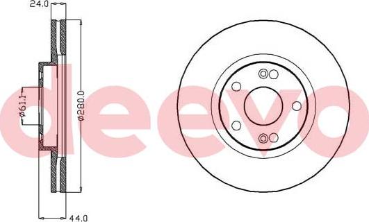 DEEVO BD28680 - Bremžu diski www.autospares.lv