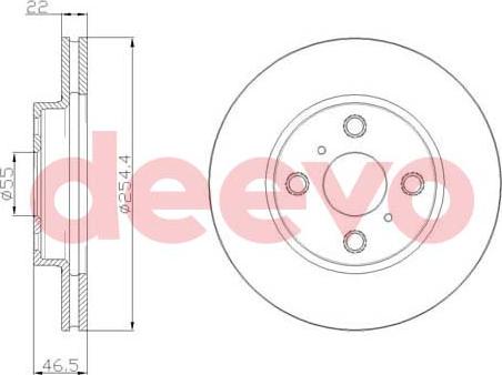 DEEVO BD22640 - Bremžu diski www.autospares.lv