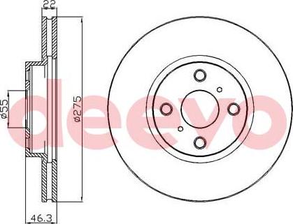 DEEVO BD22140 - Bremžu diski www.autospares.lv