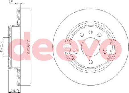 DEEVO BD22860 - Bremžu diski www.autospares.lv