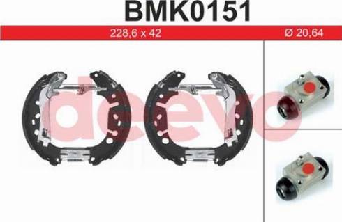 DEEVO BMK0151 - Bremžu loku komplekts autospares.lv