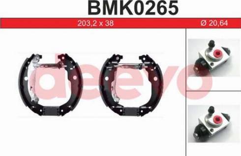 DEEVO BMK0265 - Brake Shoe Set www.autospares.lv